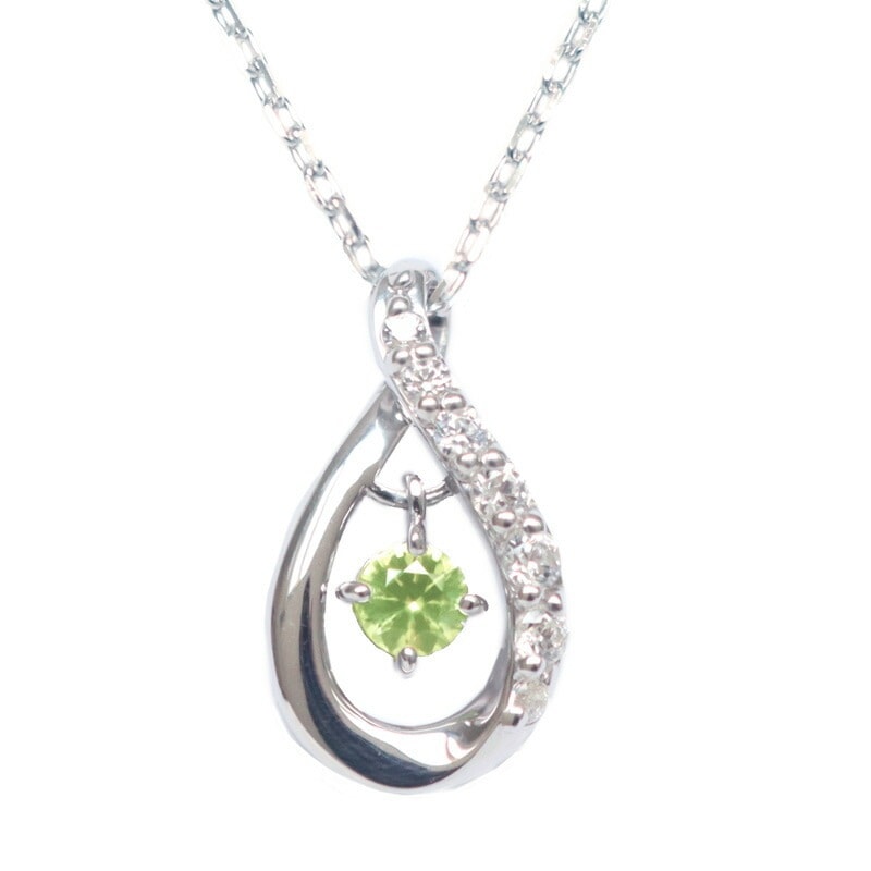 リボン済＆紙袋 正規品 ネックレス 8月 誕生石 誕生日 レディース しずくモチーフ ネックレス ペンダント ペリドット ギフト プレゼント シルバー 祝い 14,060円