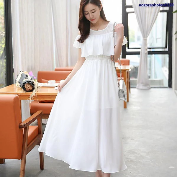 Qoo10] オフショルダー ワンピース 白 夏 大き