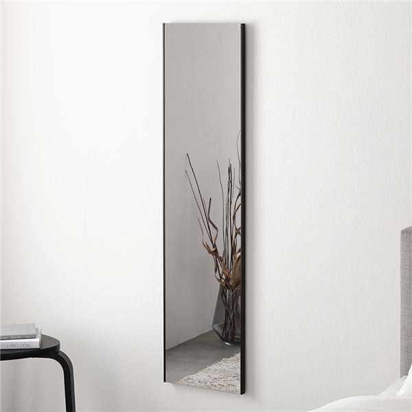 割れない ミラー フィルムミラー 約30x120cm ブラック 超軽量 壁掛け 立て掛け マグネット 3WAY 姿見鏡 完成品