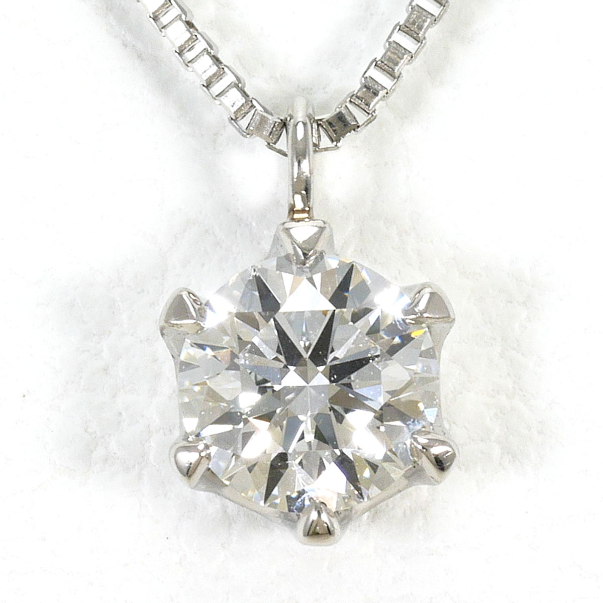 PT900 プラチナ PT850 プラチナ ネックレス ダイヤモンド 0.237ct VVS1 鑑定書 総重量約1.7g 約44cm ジュエリー 中古