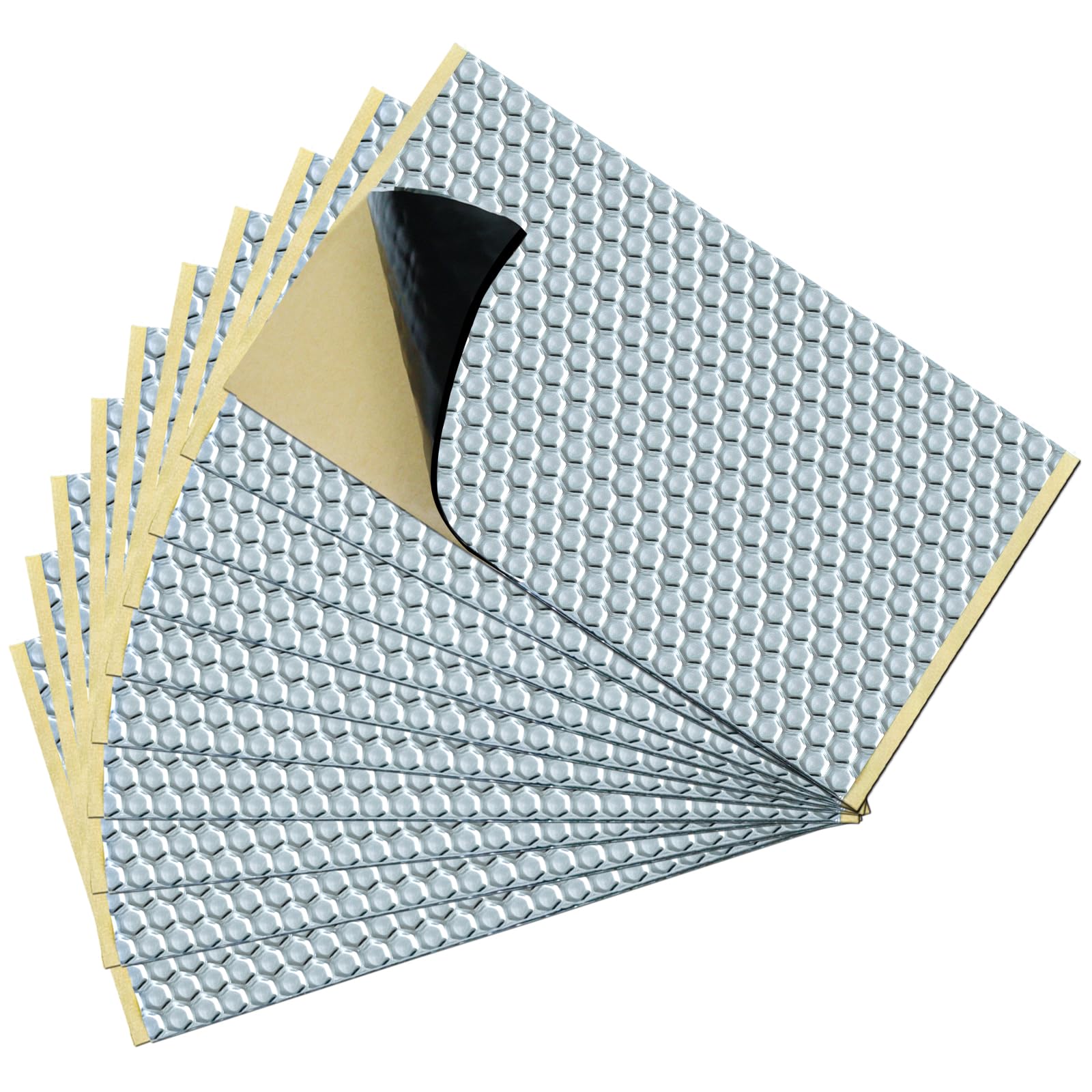 TroyStudio デッドニング 防音 制振 シート 10枚セット 400×230×2mm アルミ箔 防音 制振材 ダクトラップ パイプ エンジン ウォーターポンプ オーディオ 車用