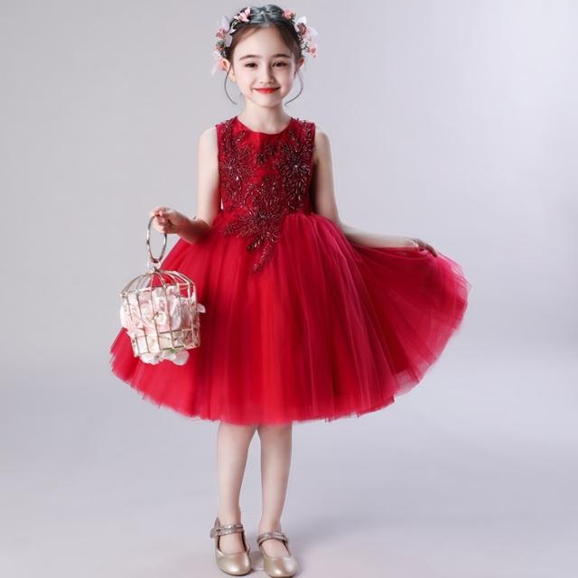 【激安販売】3色 子供 ドレス フレア 膝丈 ミニ おしゃれ 可愛い 袖なし プリンセス 高級感 キッズドレス ピアノ 発表会 女の子 ドレス 子ども 誕生日 結婚式 フォーマル エレガント 子供服