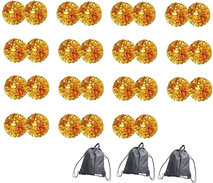 SWAANBELLE ポンポン チア ダンス チアリーダー キッズ 運動会 応援 セット(ゴールド30個)