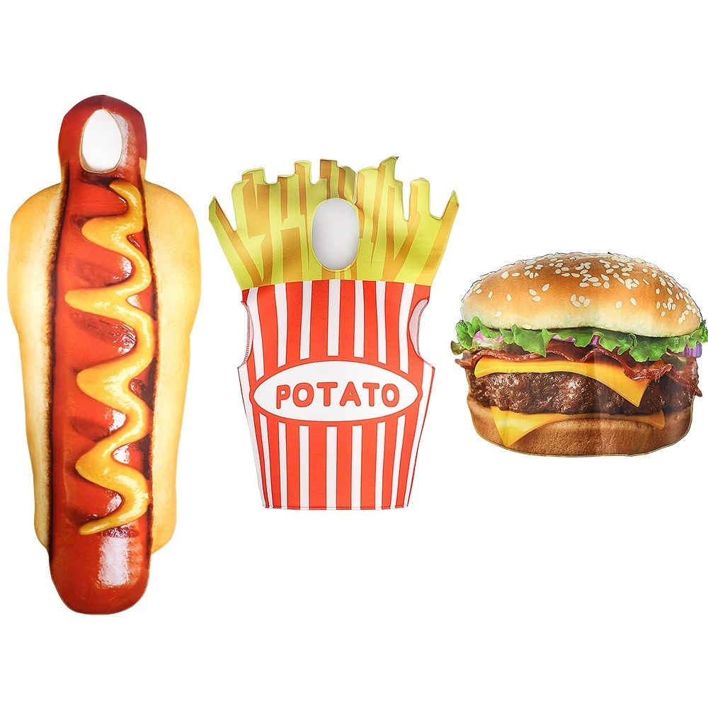 大人のフライドポテトバーガーソーセージパフォーマンス小道具コスチュームハロウィン仮装コスプレロールプレイ