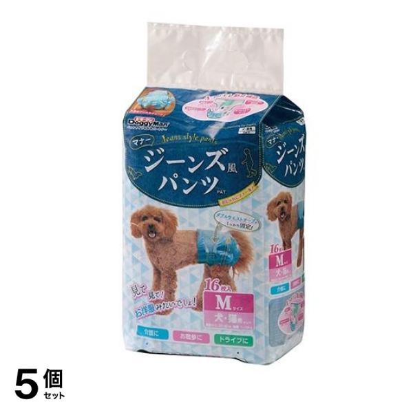 ドギーマン ジーンズ風パンツ Mサイズ 16枚入 5個セット