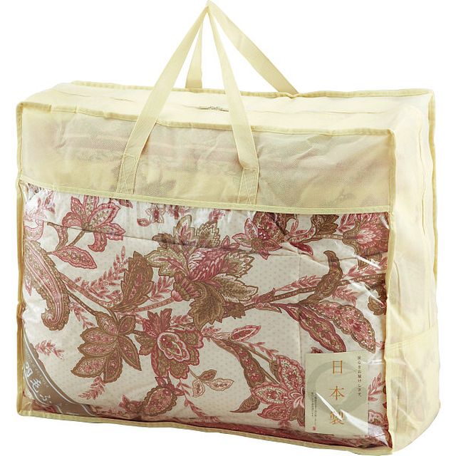 ダウン85%入 羽毛肌掛けふとん ピンク