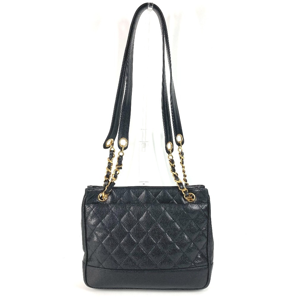ショルダーバッグ CC ココマーク マトラッセ キルティング ヴィンテージ カバン チェーンバッグ 肩掛け キャビアスキン ブラック