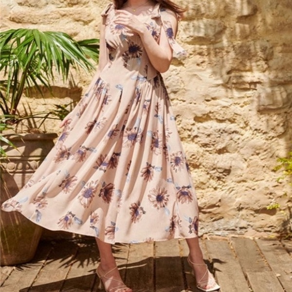 SN レディース ワンピース 花柄　ロングプリント・柄ワンピ