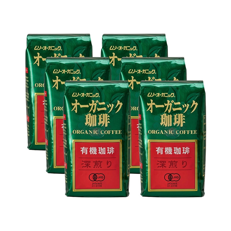 ムソーオーガニック 有機珈琲 深煎り 200g 6袋セット 有機JAS認証 中細挽き レギュラーコーヒー オーガニックコーヒー ドリップ