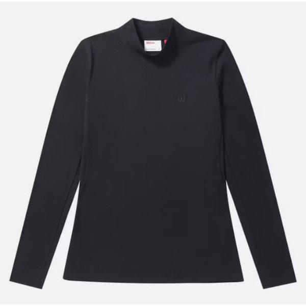 長袖Tシャツ LQC W243002GTL92-BLK 女性用モックネック長袖Tシャツ