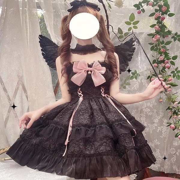 メイド服 可愛い ロリータ小悪魔ドレスダークゴシックjskスリングドレス