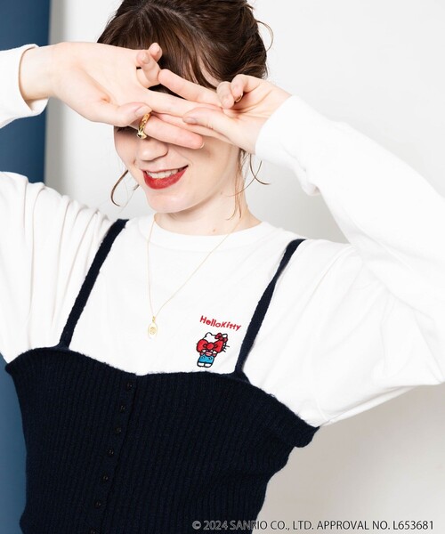 tシャツ Tシャツ SANRIO/サンリオ HELLO KITTY ワンポイントロンT/ハローキティ ワンポイントロンT レディース 4,962円