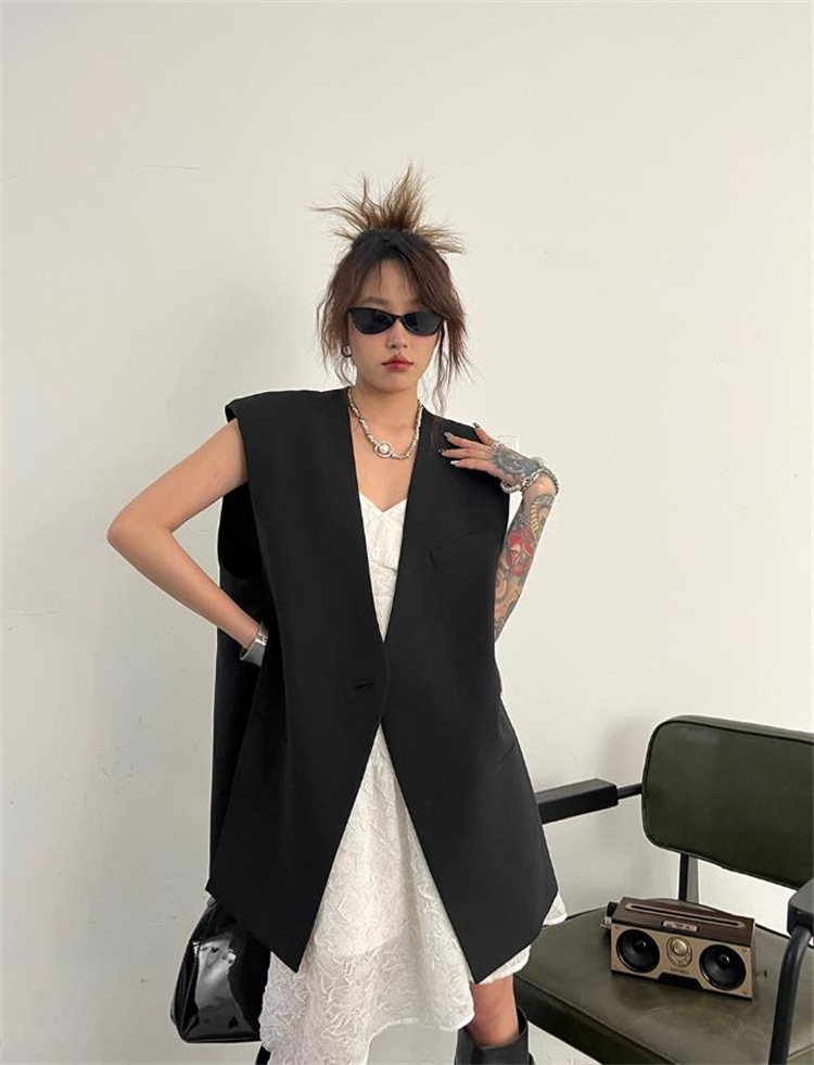 INSスタイル ワイドフィット無袖ベスト 2025新作 トレンドリーダースタイル