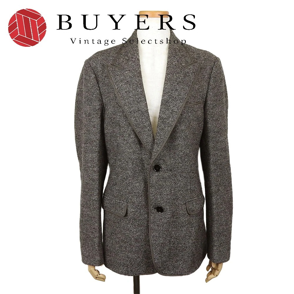 中古 テーラードジャケット 46 ウール レーヨン キュプラ グレー 2B アパレル メンズ 男性