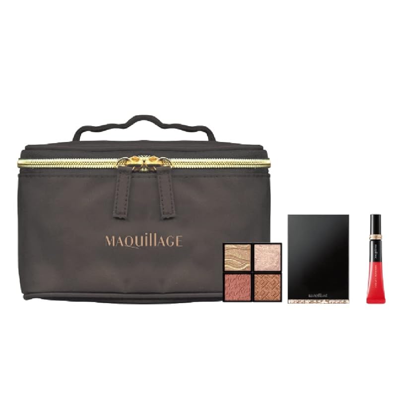 【迅速発送】【セット】マキアージュ クリスマスコフレセット 推奨アイカラー4色+ティントリップ(モデル使用色) 【別売専用アイカラーケース+オリジナルロゴ入りバニティケース付き】 21年11月21日発