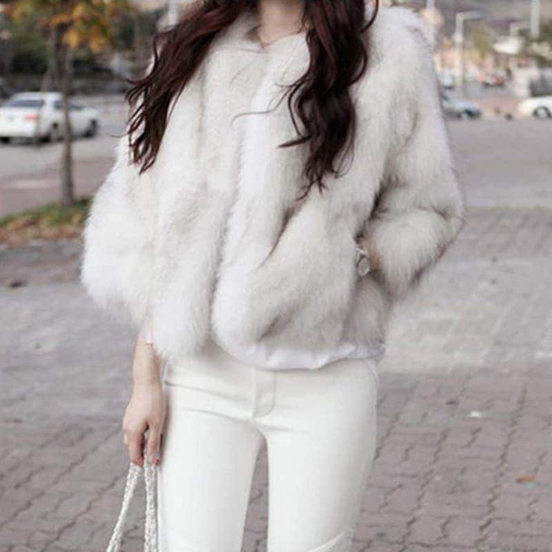 メガ割ファーコート フォックスファーコート レディース エコファーコートフェイクフォックス 毛皮