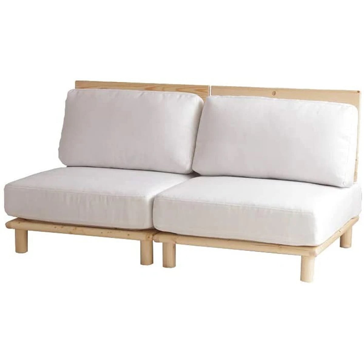 2人掛 ファブリックローソファ 癒やし系ソファー 一人掛けにも おしゃれ アイボリー グレー