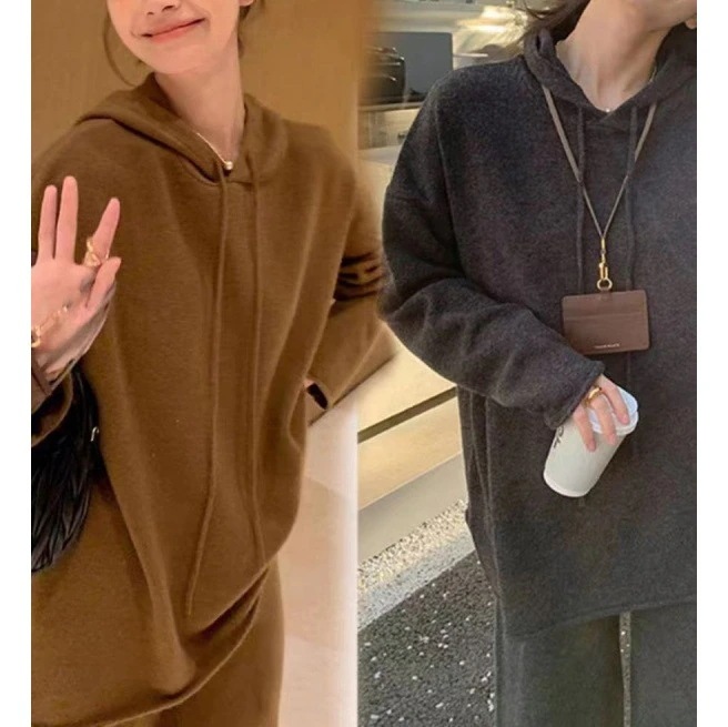 ハイエンドのカスタマイズ-秋冬服 2025 新しいスタイル優しいスタイルスポーツニットワイドレッグパンツツーピーススーツ女性のための