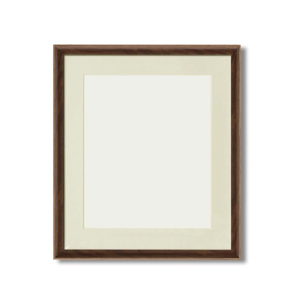 軽量 水彩額縁 フレーム F8号 ブラウン 壁掛けひも UV 紫外線カットアクリル マット付き 化粧箱入り 額縁 額