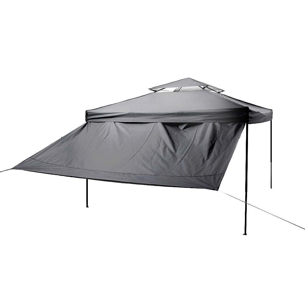 【グレー】タープテント 3m サイドシート1枚付 UV加工 撥水 ワンタッチタープテント 簡単 大型