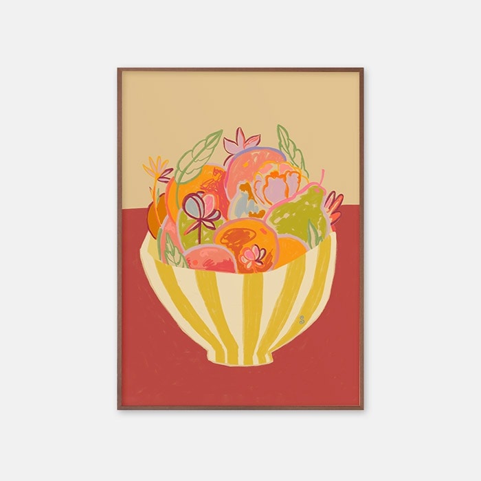 アートポスター Sandra Poliakov 『Bowl of Fruits and Flowers』 A4A3A2A150x70cmサイズ フレームなし おしゃれポスター ポスターデザイン