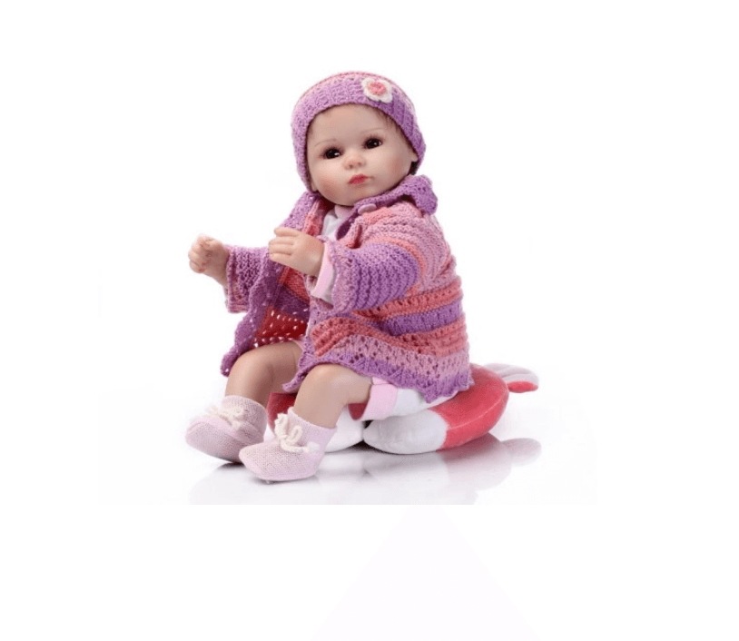 Reborn Baby Doll Girl Silicone Baby Doll Eyes Open With Clothes Hair 16inch 40cm Lifelike Cute Gifts