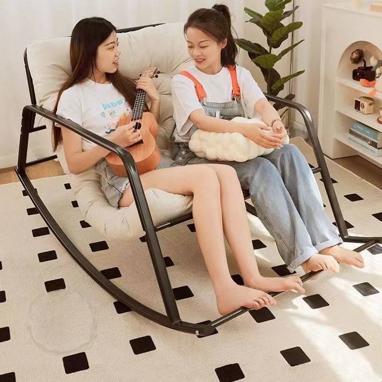 ロッキングチェア 2人掛け 肘掛け付 オールシーズン おしゃれ リラックス パーソナルチェア ソフトコットン ベージュ グレー オレンジ 38,350円