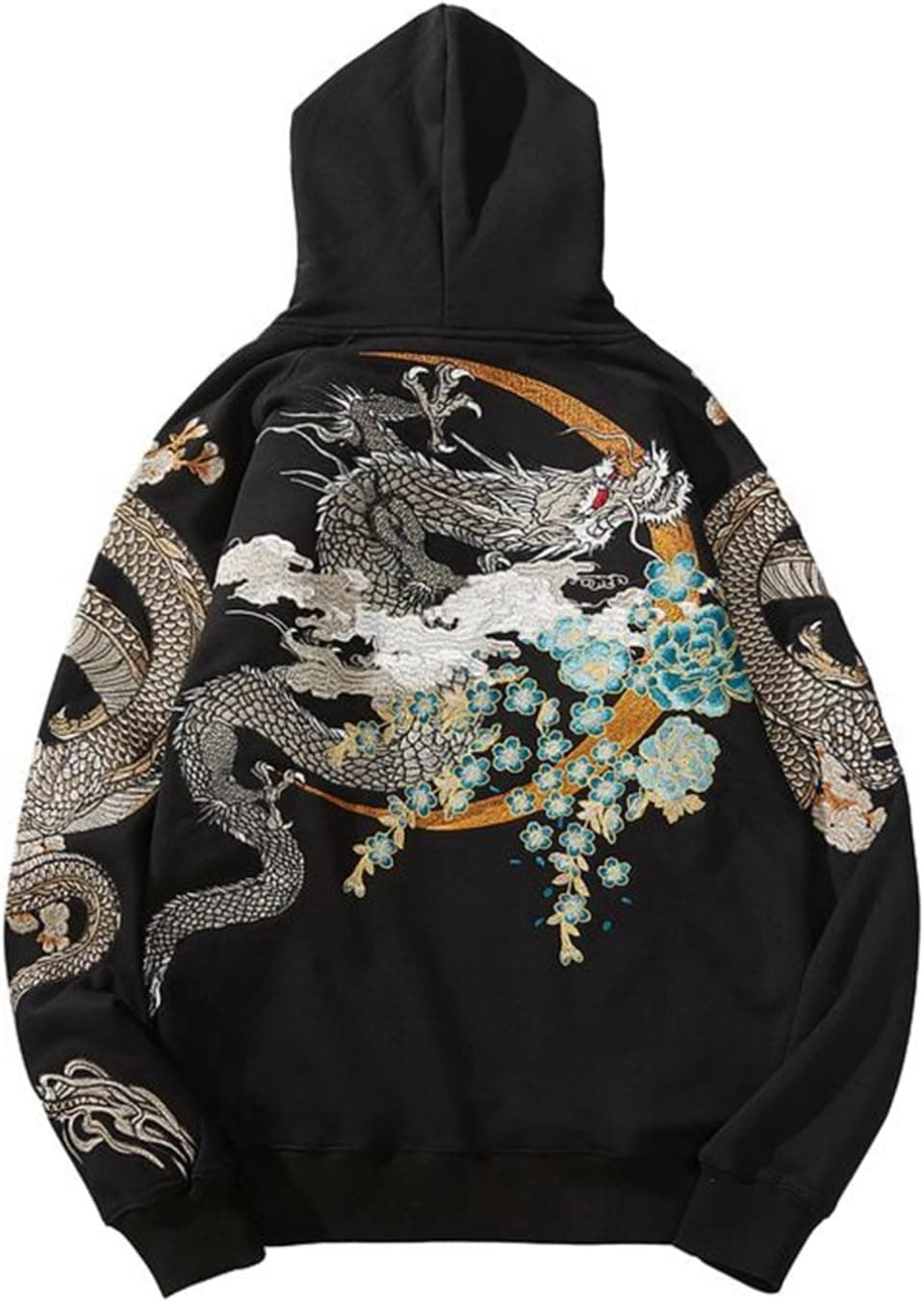 パーカー メンズ 秋冬 プルオーバー 長袖 上着 フード付き 刺繍 朱雀 男女兼用 ヒップホップ 伸縮性 薄手 オシャレ 浮世絵柄 ストリート系 スウェット 通学 運動 アウトドア 贈り物