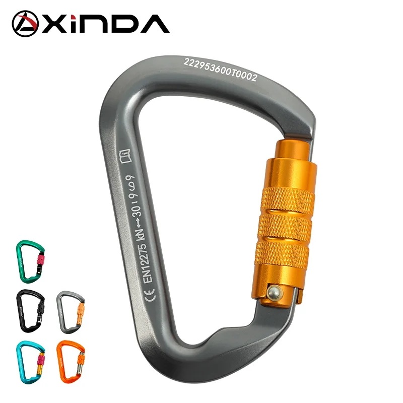 3営業日以内発送　Xinda-クライミング用屋外カラビナ 高さ30kn高度操作装置 アルミニウム合金安全バックルフック