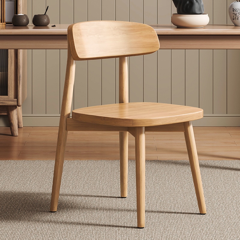 实木餐椅2024新款简约现代软包靠背椅子原木新中式家用休闲茶桌椅