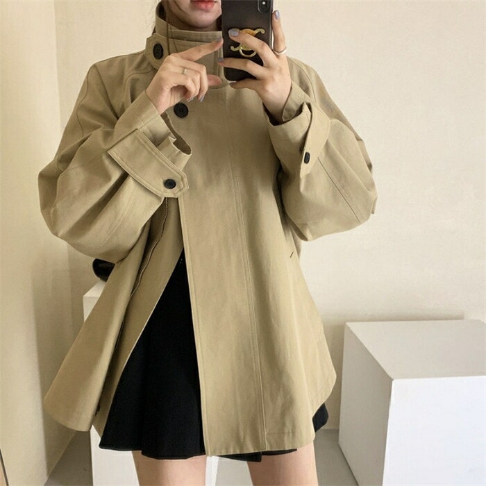 スプリングコート 撥水 トレンチ コート レディース 春 オーバーサイズ ブルゾン 大きいサイズ アウター ライトアウター羽織り 梅雨 モッズコート カジュアル 撥水テントラインコート おしゃ