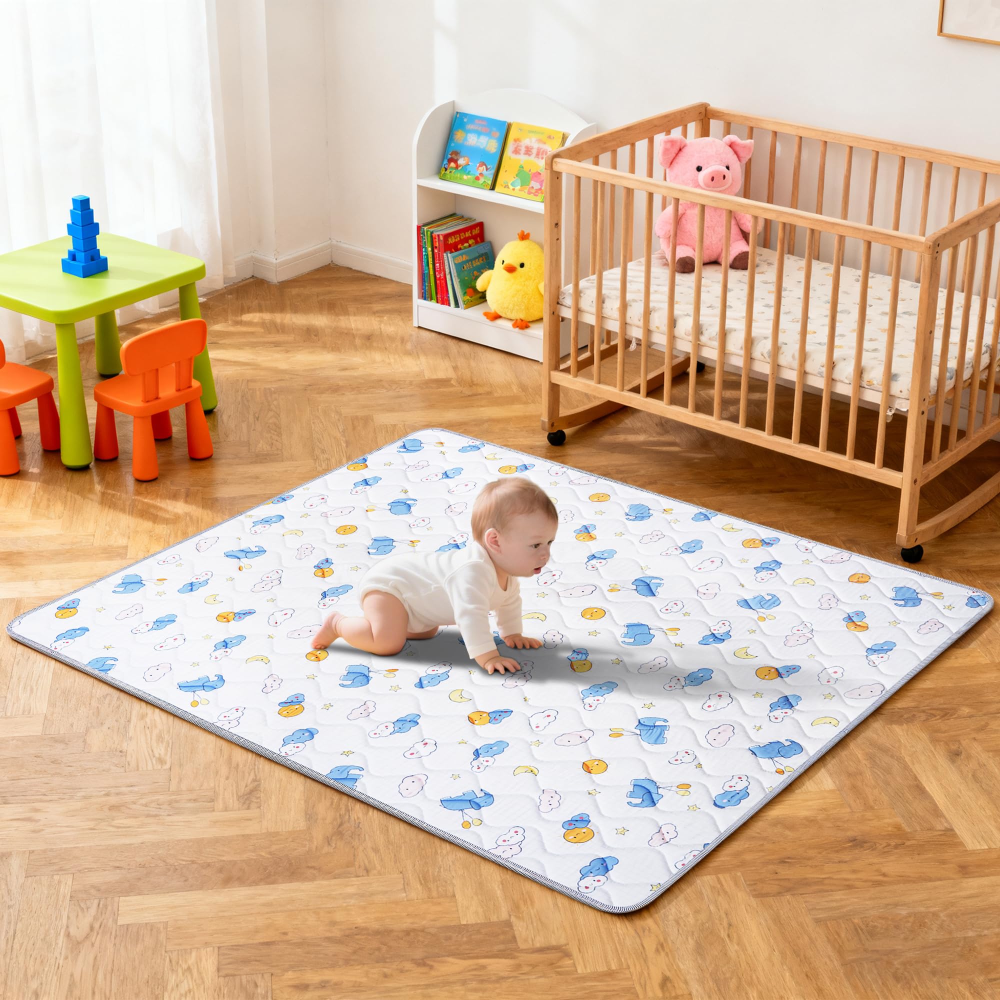 BQKOZFIN プレイマット ベビーマット 180x200x極厚2cm 折りたたみ 安全検査済み 大判 赤ちゃん 子供ゲームパッド 赤ちゃんプレイマット 滑り止め 防音 安全素材 一枚入り（180x