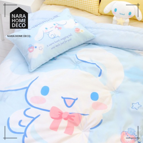 サンリオ シナモロール 薄綿布団 枕カバー 寝具セット Cotton Candy 韓国人気 かわいい 韓国インテリア
