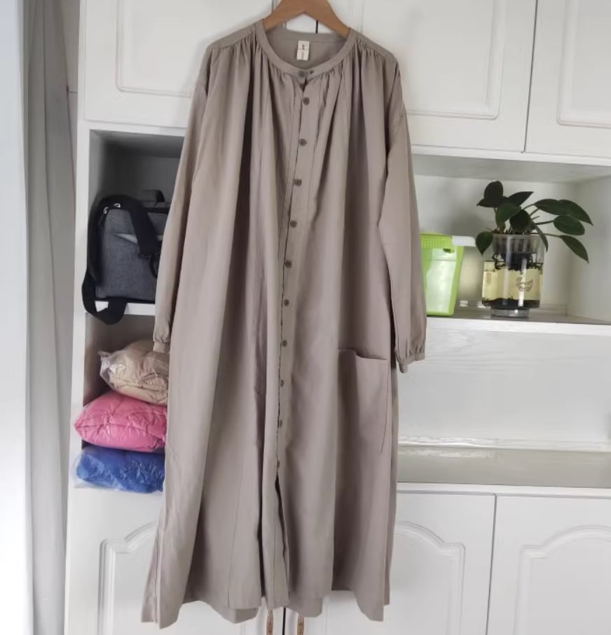 ワンピース デート モテアイテム シャツワンピース フレア 長袖 ヘンリーネック 綿 コットン 大人可愛い きれいめ 上品 おしゃれ かっこいい 大人可愛い ラブリー キュート ガーリー クール 6,872円