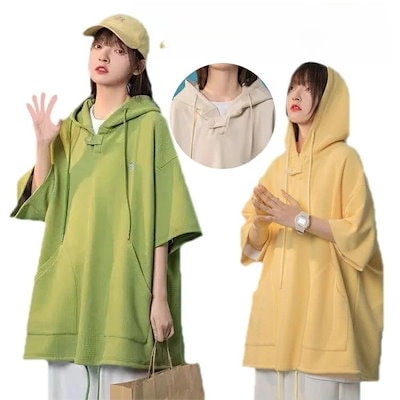 ワッフルtシャツ レディース 半袖 ビッグT ワッフル 服 フード付き 大きいサイズ 五分袖パーカー ゆったり 体型カバー Tシャツ パーカー プルオーバー トップス L XL 4X 3XL 2XL 55,292円