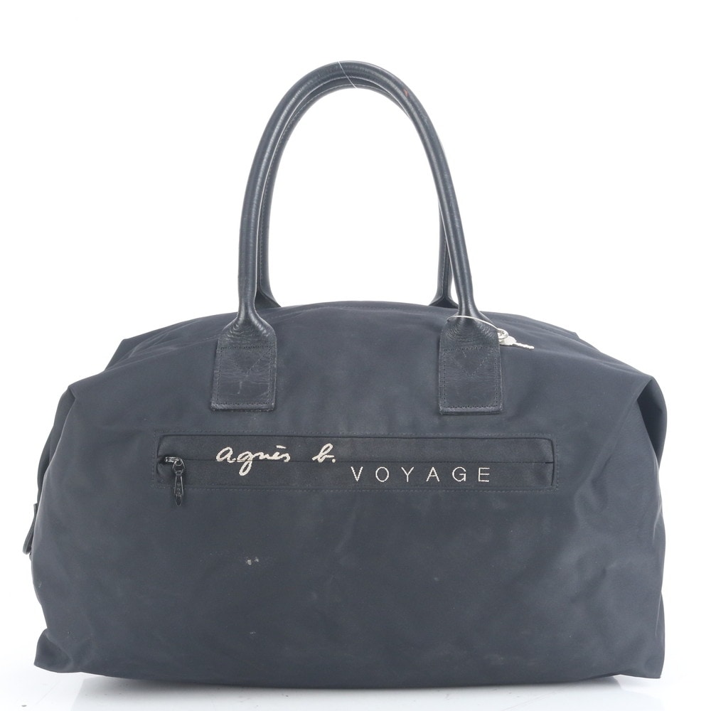 美品 ヴォヤージュ レザー×ナイロン ボストン バッグ 出張 旅行 トート キャリー A4 メンズ RCE CN5-6 中古