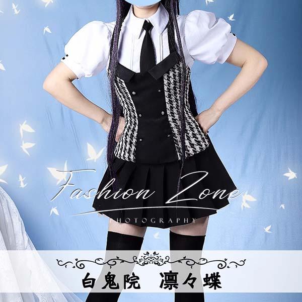 妖狐×僕SS 風 白鬼院 凜々蝶 JK制服 コスプレ衣装 ウィッグ 靴 cosplay ハロウィン 演出服 変装