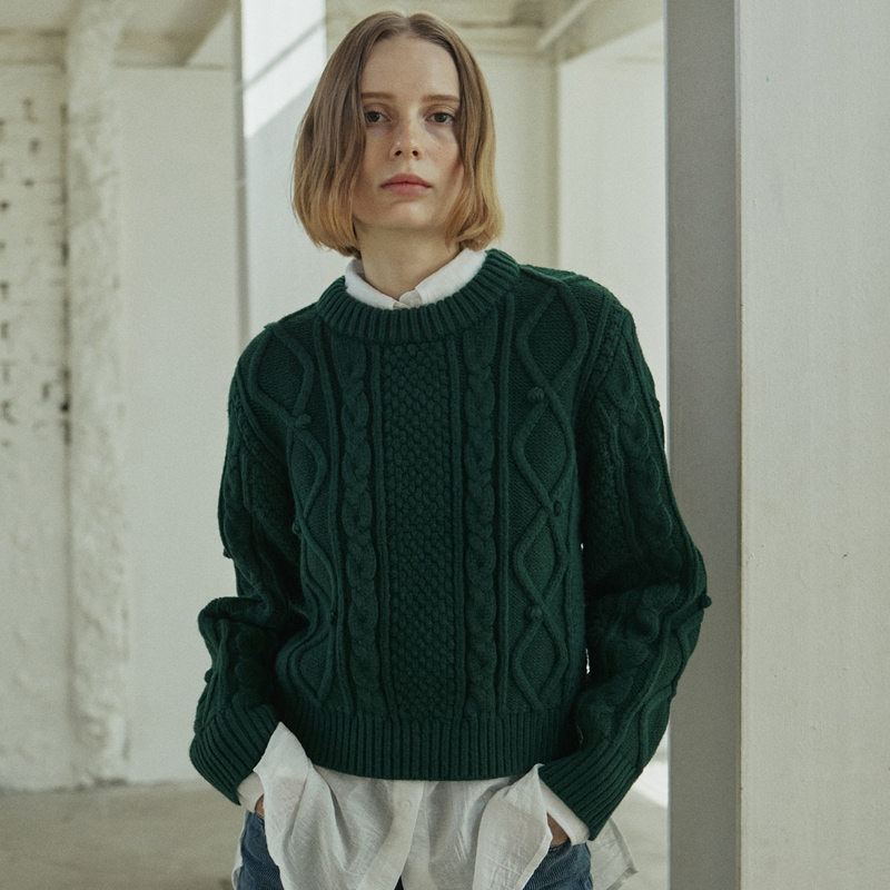 BELL CABLE KNIT_3 colors