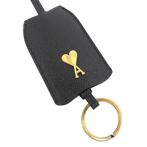 アミ パリス キーリング キーホルダー メンズ レディース クロシェット レザーゴールド PORTACHIAVI USL401AL00360015 AMIPARIS