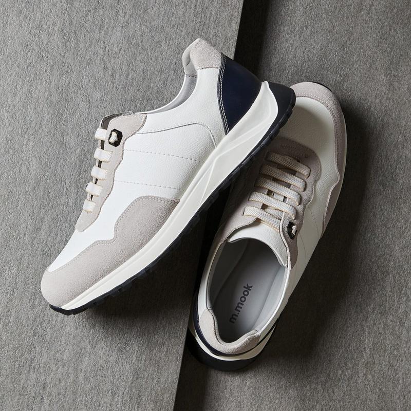 エムアルミン牛革バンディングスニーカーネイビー517513309AB