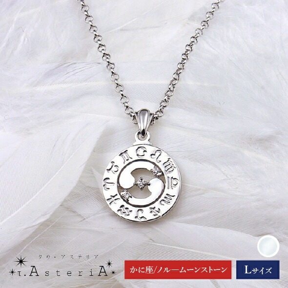 τ-Ast eri A SV タウアステリア ネックレス Sサイズ （ かに座 星座守護石 ムーンストーン ） シルバー
