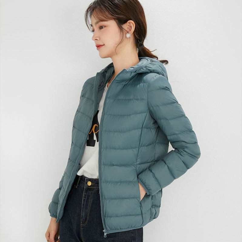 ダウンジャケット レディース 厚手 ダウンコート レディースダウン 無地 ショート ジップアップ フード付き 軽量ダウンジャケット ダウンパーカー インナーダウンコート カジュアル 保温 スポーツ 通