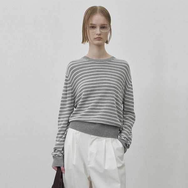 (T-7025)ESSENTIAL MELTN STRIPE KNIT