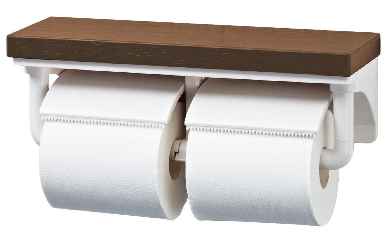 LIXIL(リクシル) INAX 棚付2連紙巻器 クリエモカ CF-AA64KU/LM