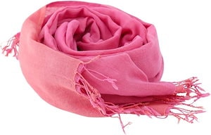 ストール コットン100% リバーシブル オールシーズン対応 薄手 柔らかな肌触り(ピンクxオレンジ 170cm x 52cm)