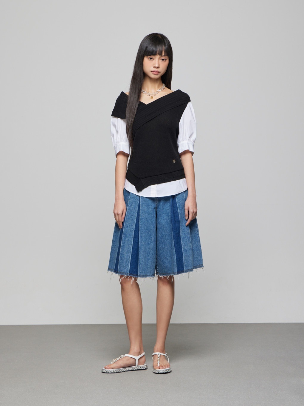 DEWL ニット レイヤリング ブラウス