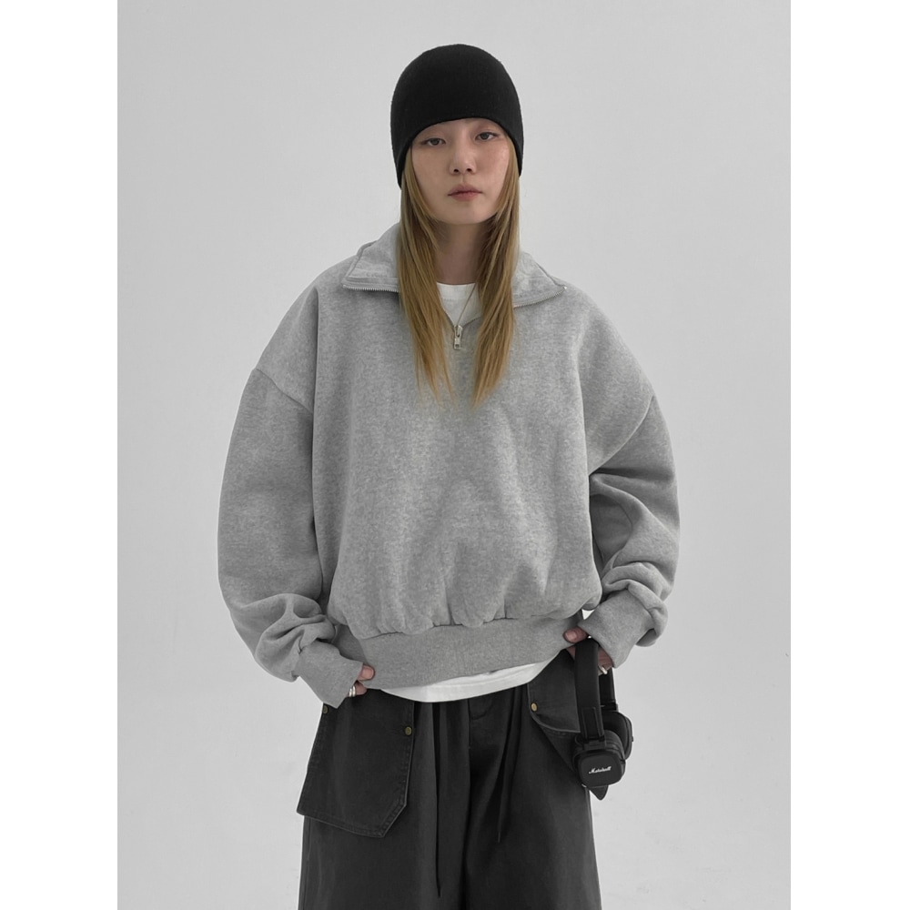 ブラックアップ Pios フリースハーフジップアップスウェットシャツ