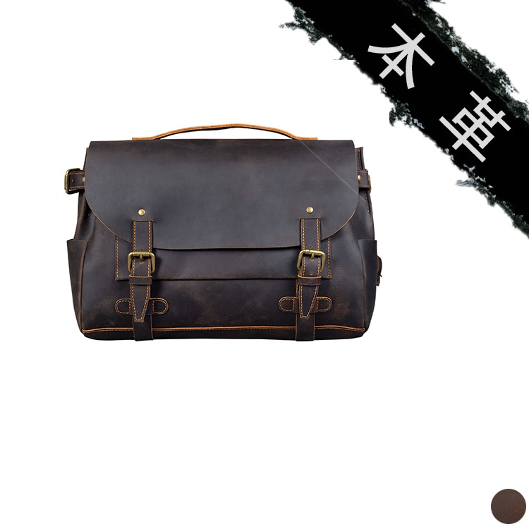 本革 メンズ アンティーク 手作り 出張 大容量 ブラウン 新生活　カジュアル　ショルダーバッグ 10,350円