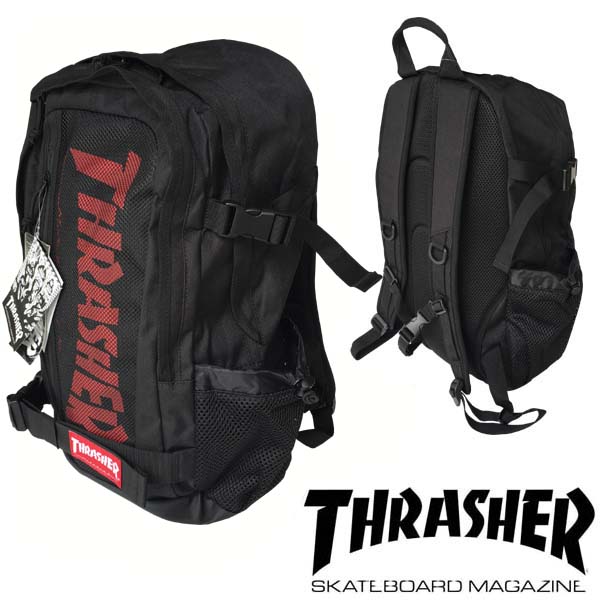 スラッシャー THRASHER メンズ レディース 兼用 バック パック LOGO ブラック レッド リュック 鞄 デイバッグ スケーター インポート ストリート スタイル ブランド HIPHOP