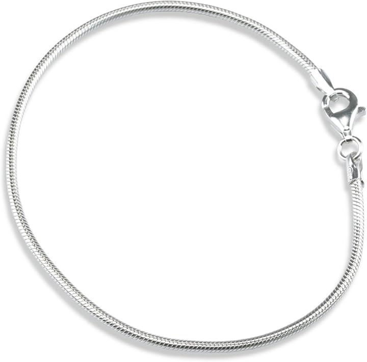 sv925 スネーク チェーン ブレスレット シルバー シンプル スターリングシルバー スネイク 細め 1.5mm メンズ レディース(シルバー, 19cm)